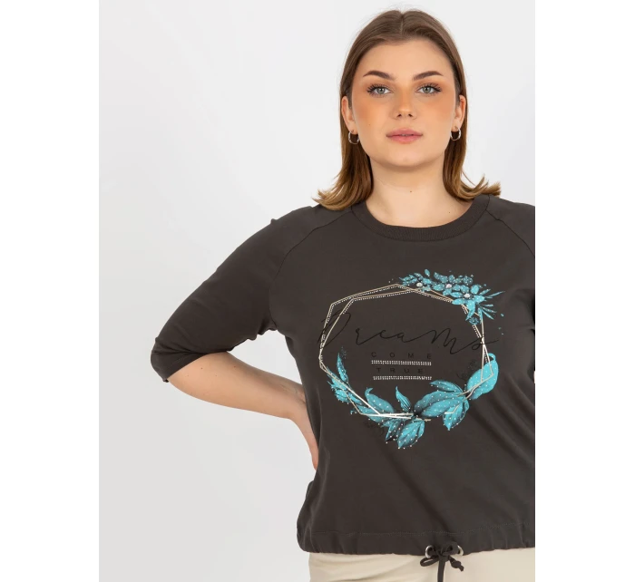 Dámská halenka RV BZ 8458.01P tmavá khaki - FPrice Dámská halenka RV BZ 8458.01P tmavá khaki - FPrice