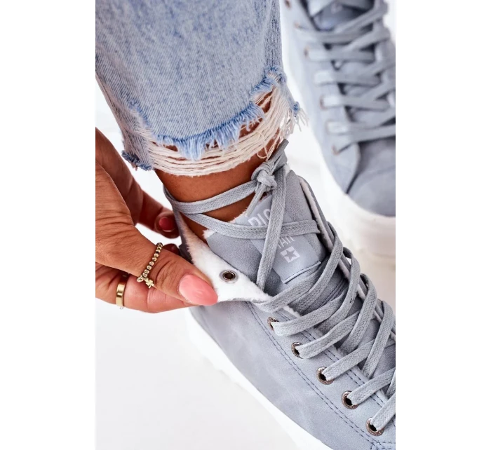 Dámské zateplené tenisky Big Star – světle modré