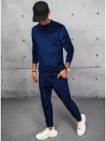 Pánská tmavě modrá velurová mikina FashionStreet BX5531