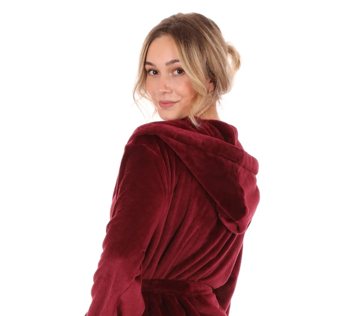 Dámský župan Siena s kapucí 3156 vínová - Vestis Dámský župan Siena s kapucí 3156 vínová - Vestis