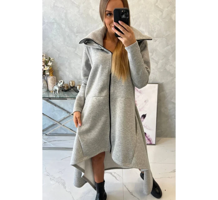 Zateplené šaty s delšími boky šedé Zateplené šaty s delšími boky šedé