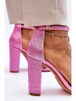 Dámské sandály na vysokém podpatku se zirkony Růžové Idealistic Dámské sandály na vysokém podpatku se zirkony Růžové Idealistic