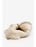 Dámské kožené kozačky se vlnou Zazoo 70121 béžové