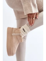 Sněhule na platformě s vzorem béžové Udra