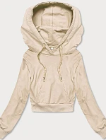 Krátká mikina s kapucí ecru (8B939-67+132)