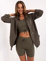 Dámská třídílná základní khaki souprava (7742)
