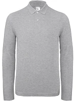 B&C ID.001 LSL Pánské piqué polo s dlouhým rukávem model 22421390 heather grey