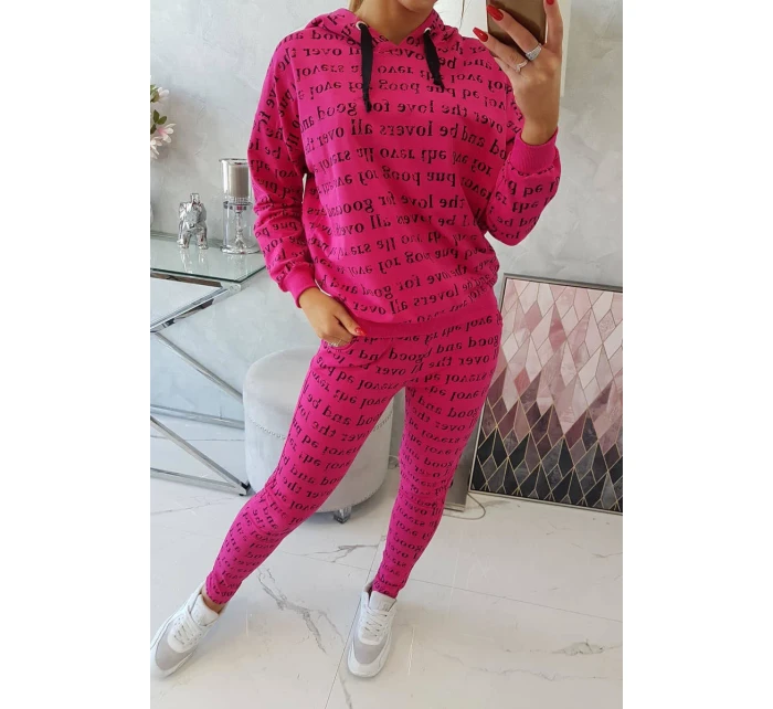 Fuchsiová sada s potiskem