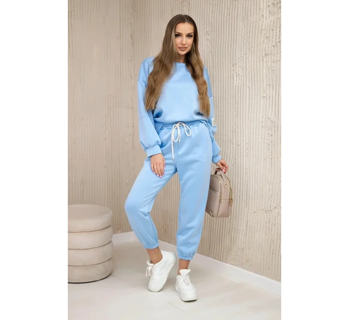 Komplet teplákové + kalhoty máslová látka modrý