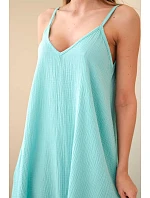 Šaty mušelínové na ramínka mintová