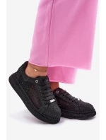 Zdobené tenisky na platformě GOE NN2N4021 černé Zdobené tenisky na platformě GOE NN2N4021 černé