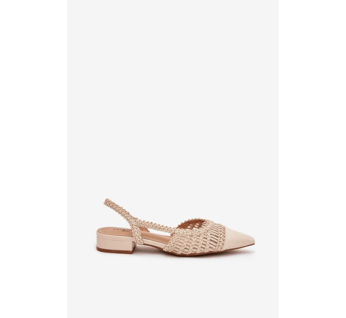 Dámské sandály s pleteným na platformě světle béžové model 21911450 - Boto Dámské sandály s pleteným na platformě světle béžové model 21911450 - Boto