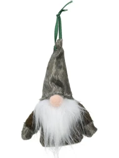 DEKORATIVNÍ PŘÍVĚSEK SANTA S ÚCHYTY 11CM ZELENÝ