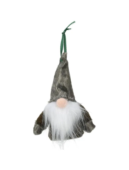 DEKORATIVNÍ PŘÍVĚSEK SANTA S ÚCHYTY 11CM ZELENÝ