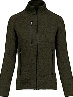 Kariban K 9107 Dámská melanžová pletená fleecová bunda 20.9107 dark khaki melange