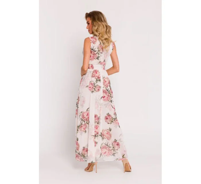 M781 Šifonové maxi šaty s rozparkem na nohou - model 2