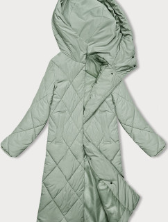 Dlouhá zimní bunda J.Style v pistáciové barvě s kapucí (5M3173-236)