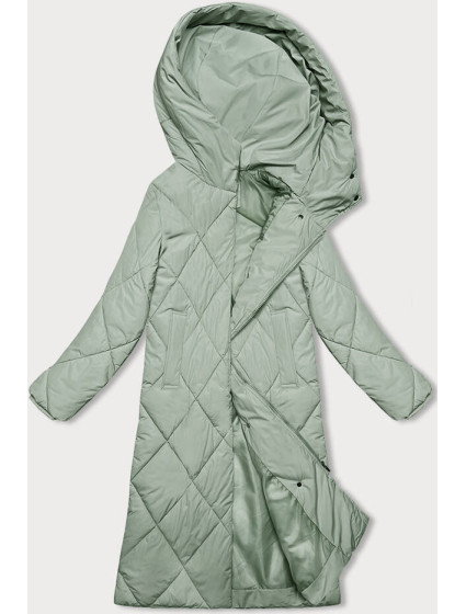 Dlouhá zimní bunda J.Style v pistáciové barvě s kapucí (5M3173-236)