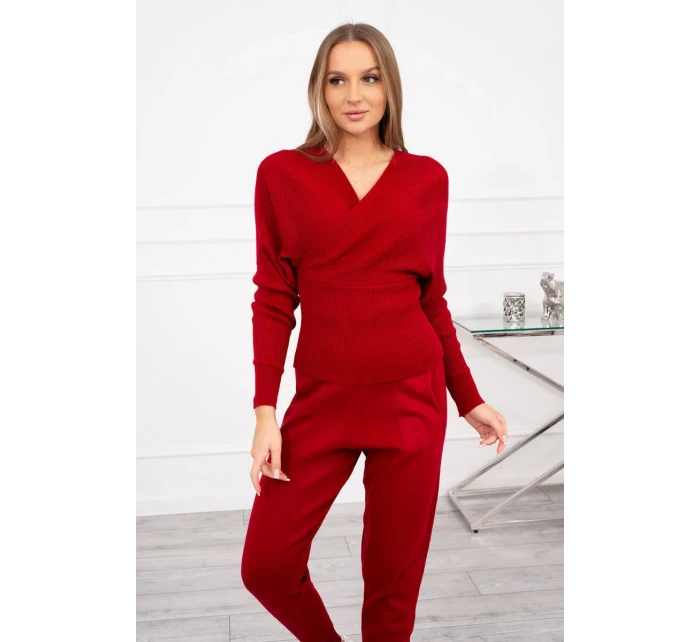 Dvoudílný svetr červený