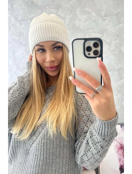 Tenká čepice Oliwia model 18750365 bílá - K-Fashion
