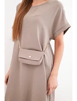 Dámské šaty s krátkým rukávem a kabelkou na řetízku fango