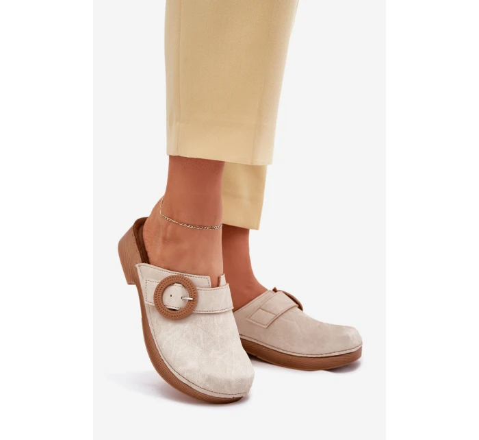 Dámské Pantofle S Přezkou Inblu Béžové TF000001 Dámské Pantofle S Přezkou Inblu Béžové TF000001