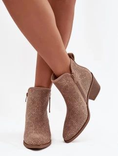 Dámské kovbojky na podpatku  béžové model 21713537 - S.Barski