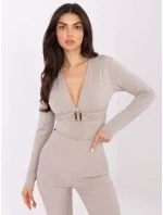 Spodnie IT SP model 21766286 jasny beżowy - FPrice Spodnie IT SP model 21766286 jasny beżowy - FPrice