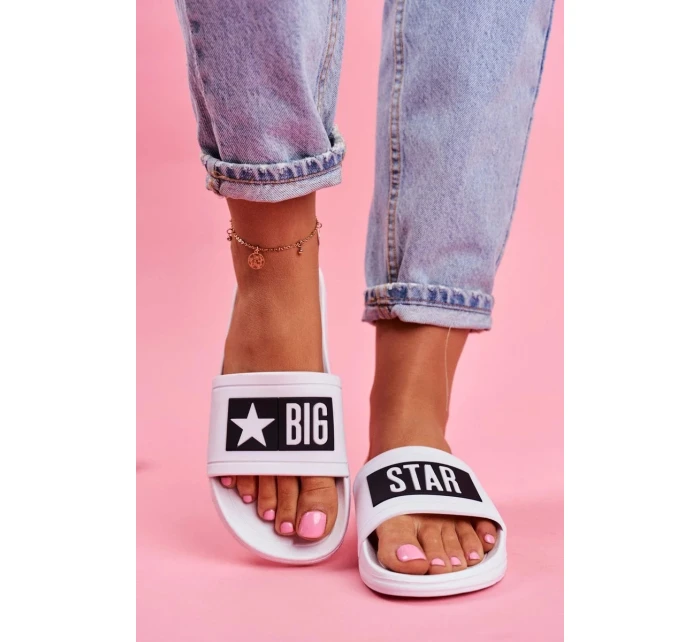 Dámské módní pantofle Big Star - bílé