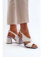 Dámské sandály na vysokém podpatku bílé D&A Dámské sandály na vysokém podpatku bílé D&A