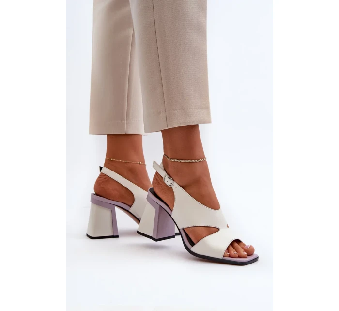 Dámské sandály na vysokém podpatku bílé D&A Dámské sandály na vysokém podpatku bílé D&A