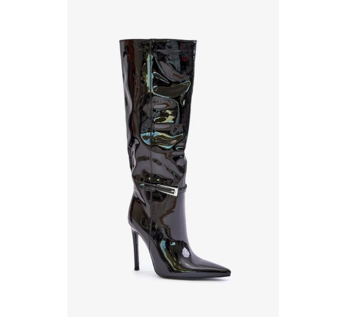 Dámské kozačky na vysokém podpatku C-334 model 202606 Černá - Stephan Paris Dámské kozačky na vysokém podpatku C-334 model 202606 Černá - Stephan Paris