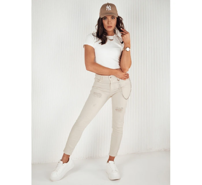 Dámské džínové kalhoty ALEX light beige FashionStreet UY1877