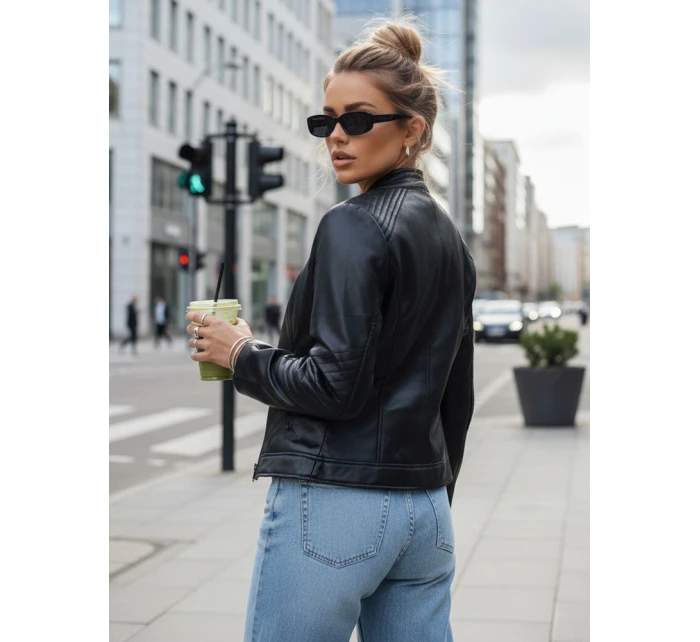 Dámská kožená bunda černá Dstreet model 21979421 - FashionStreet