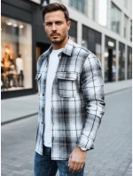 Pánská černobílá kostkovaná flanelová košile FashionStreet DX2677