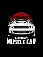 Pánské tričko s potiskem muscle car černé FashionStreet NX046R