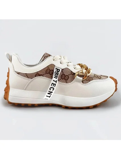 Bílé sportovní boty s řetízkem model 17221076