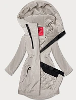 Lehce zateplená dámská bunda s kapucí LHD light beige (LHD-24589)