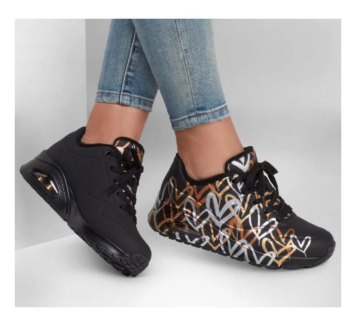 Boty Skechers Uno Metallic Love W 155523/BKGD