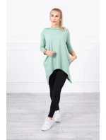 Tmavě mátová mikina s potiskem model 21755706 - K-Fashion