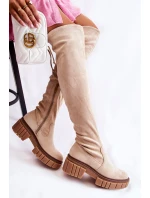 Dámské semišové boty světle béžová model 21593726 - Boto Dámské semišové boty světle béžová model 21593726 - Boto