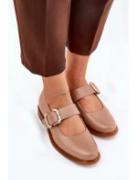 Kožené Polobotky Dámské S Přezkou Laura Messi 2980 Tmavě Béžové Kožené Polobotky Dámské S Přezkou Laura Messi 2980 Tmavě Béžové