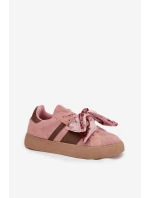 Dámské tenisky s mašlí růžové model 21710139 - Boto Dámské tenisky s mašlí růžové model 21710139 - Boto