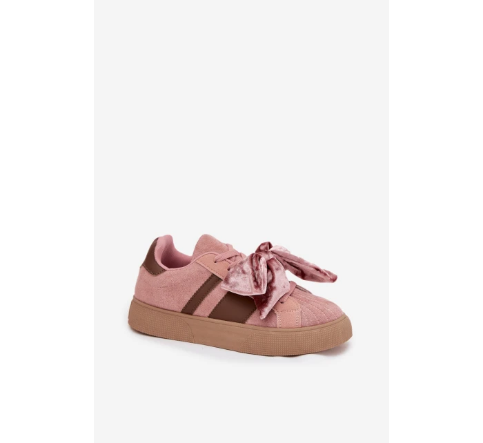 Dámské tenisky s mašlí růžové model 21710139 - Boto Dámské tenisky s mašlí růžové model 21710139 - Boto