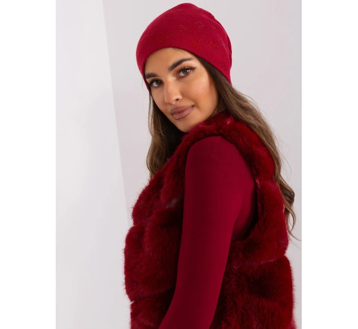 Czapka AT CZ model 18997548 bordowy - FPrice Czapka AT CZ model 18997548 bordowy - FPrice