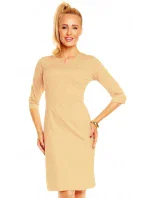 Dámské značkové šaty  s 3/4 rukávem středně dlouhé béžové Béžová model 15042389 - LENTAL