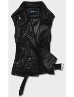 Černá bunda ramoneska vesta z eko kůže černá model 18975703 - FLAM Mode
