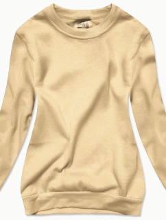 Světle béžová dámská tepláková mikina se stahovacími lemy model 21466528 - J.STYLE