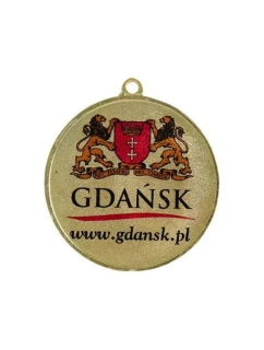 Medal złoty z miejscem na emblemat 25 mm - medal stalowy z nadrukiem kolorowym LuxorJet