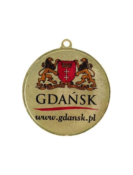 Medal złoty z miejscem na emblemat 25 mm - medal stalowy z nadrukiem kolorowym LuxorJet
